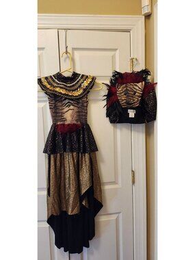 Girl Wishcraft Tribal Queen Egyptian Cleopatra Gold Dress Mask Costume Size 8